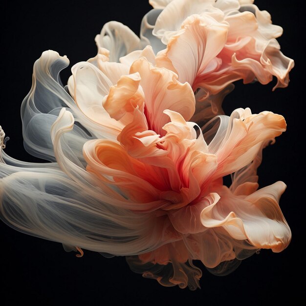 ivory flower with petals made of silk wallpaper soft glow of the flower AI generative