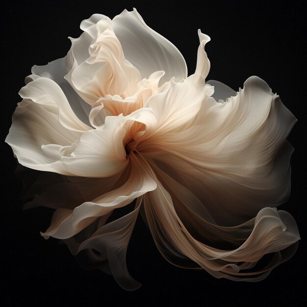 ivory flower with petals made of silk wallpaper soft glow of the flower AI generative