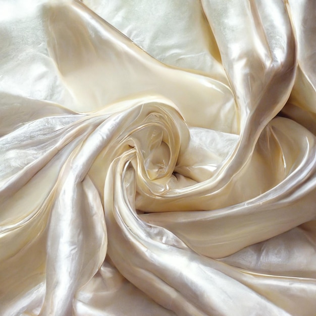 Ivory  and pink  Soft Silky Shiny Stretch Charmeuse Satin Fabric