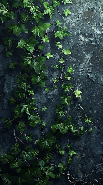 Photo ivy texture on solid color background