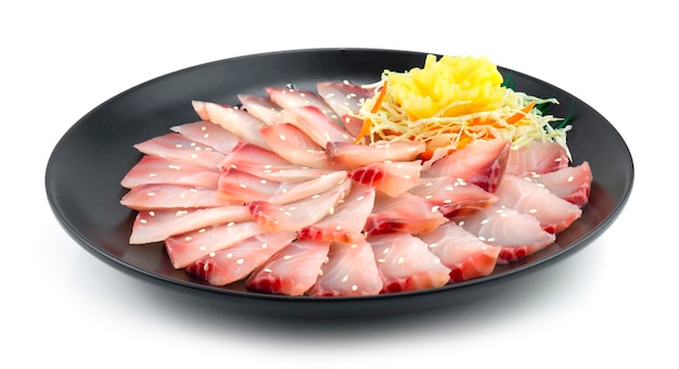 Izumidai Sashimi decoration carved pickled radish Japanese food fusion Style sideview