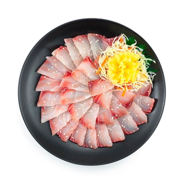 Izumidai Sashimi decoration carved pickled radish Japanese food fusion Style topview