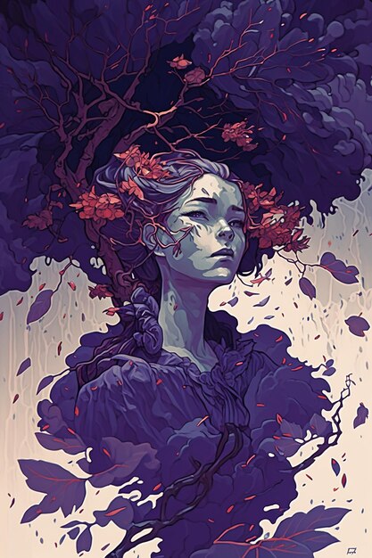 jacarandas during a storm by James jean