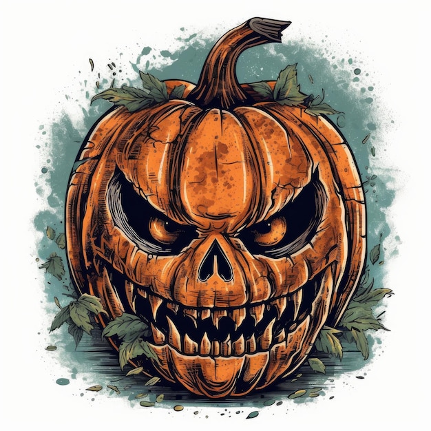 jack o lantern vector illustration for t shirt drawn