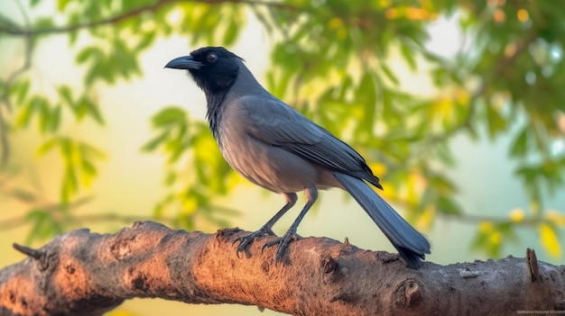 jackdaw on the tree corvus monedula