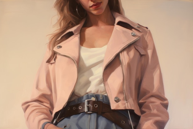 Photo jacket painting leather coat