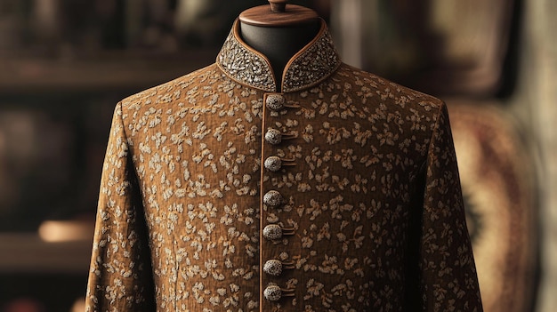 a jacket with a pattern of buttons and buttons