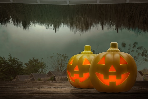 JackoLantern on the wooden table