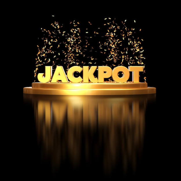 Jackpot title 3D rendering illustration