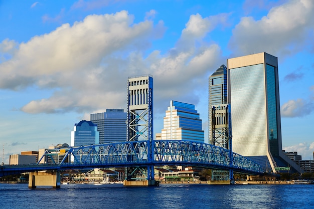 Jacksonville skyline evening in florida USA