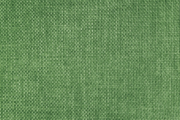 Jacquard woven upholstery light green coarse fabric texture close up