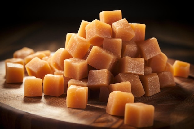 Jaggery cubes with a smooth surface yummy delicious jaggery food image photography