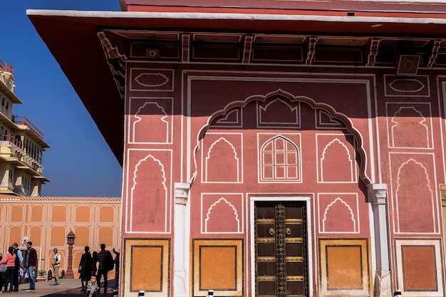 Jaipur IndiaDecember 30 2018  The details of traditional building in City Palace Jaipur India