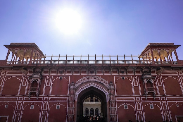 Jaipur IndiaDecember 30 2018  The details of traditional building in City Palace Jaipur India