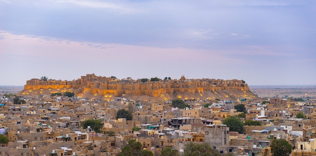 Jaisalmer cityscape at dusk