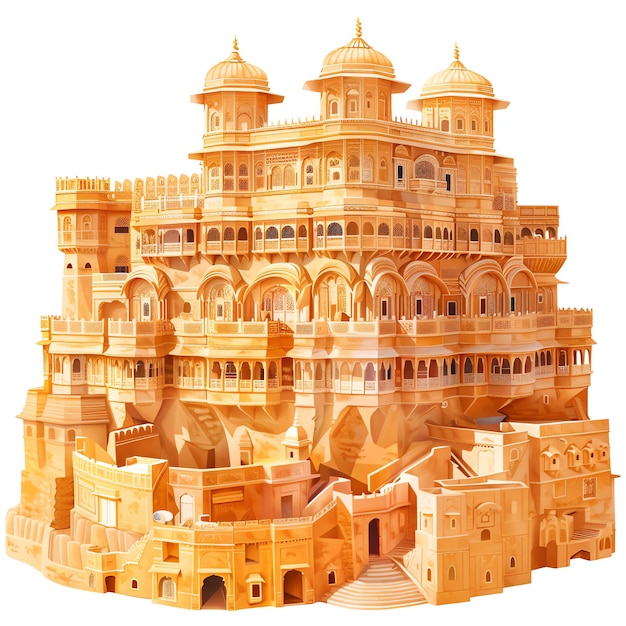 Jaisalmer indian illustration realistic