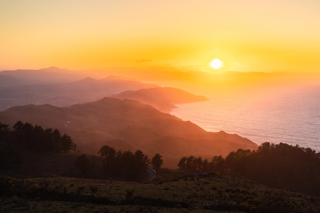 Jaizkibel mountain next to the basque coast and the Atlantic oceanx9xDxA