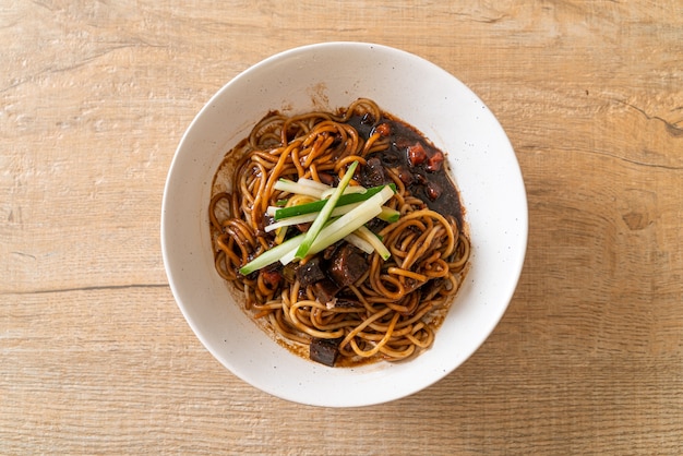 Jajangmyeon or JJajangmyeon is Korean Noodle with Black Sauce