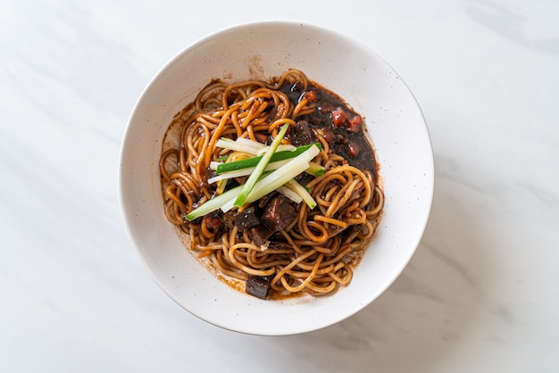 Jajangmyeon or JJajangmyeon is Korean Noodle with Black Sauce