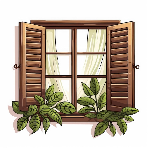 Photo jalousie window clip art cartoon illustration isolated white background