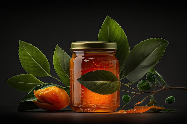 Jam Jar Natural Background Illustration AI Generative