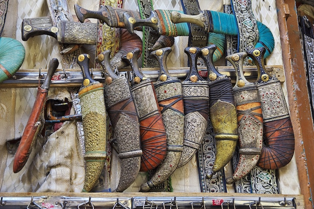 Jambia on the local market in Sana'a, Yemen