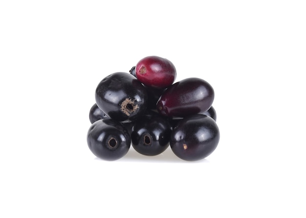 Jambolan plum on white background