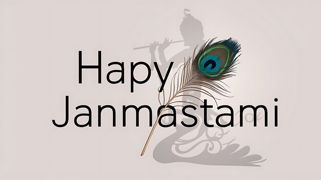 Photo janmashtami banner happy krishna janmashtami text illustration art