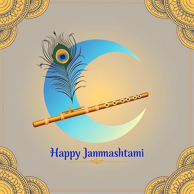 Photo a janmashtami celebration card