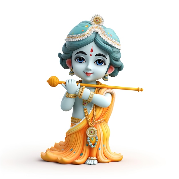 Janmashtami festival with Lord Krishna playing flute vector illustration background banner digital post poster and card designillustration