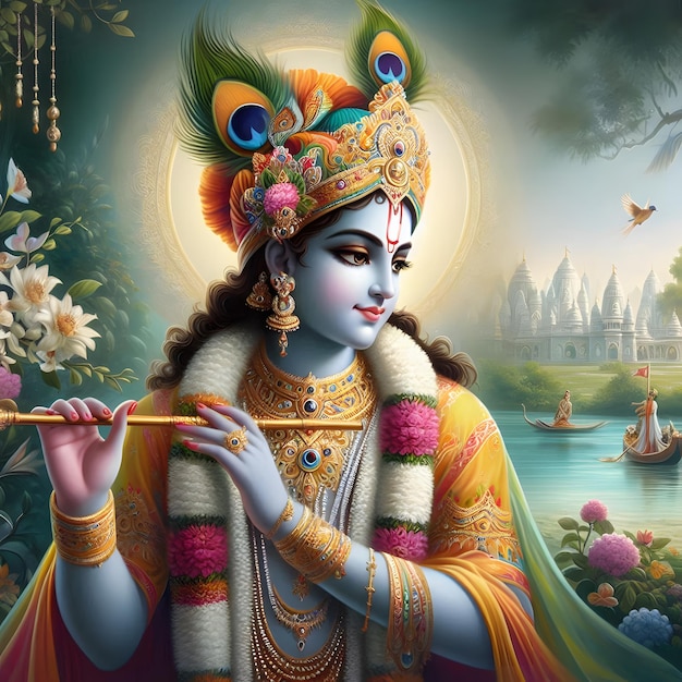 Janmashtami Painting representing krishna