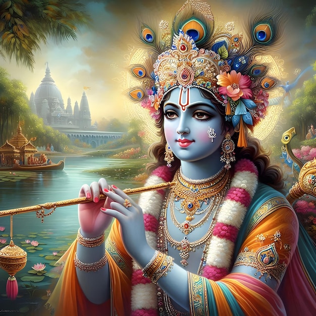 Janmashtami Painting representing krishna