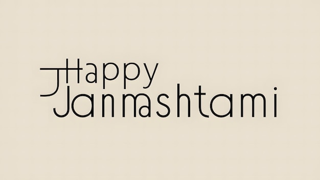 Photo janmashtami typography lord krishna religious festival