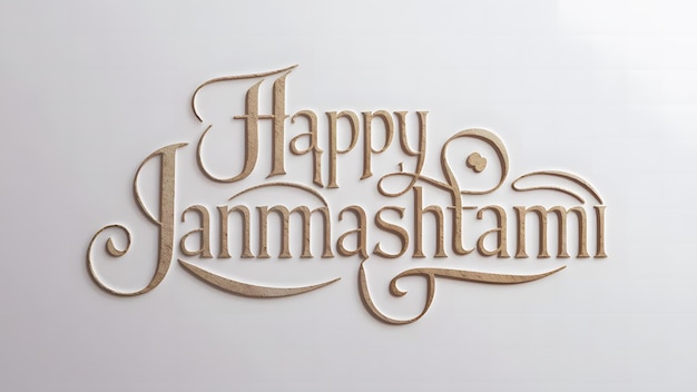 Janmashtami typography lord Krishna religious festival