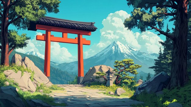 Photo japan background digital art