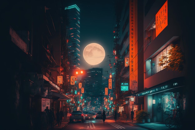 Japan City at Night