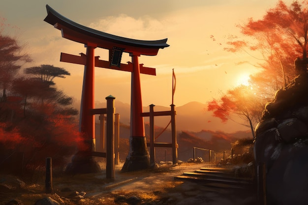 Japan gate digitalart Generate Ai