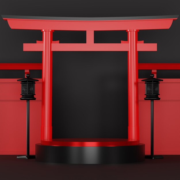 Japan mockup podium for product presentation podium