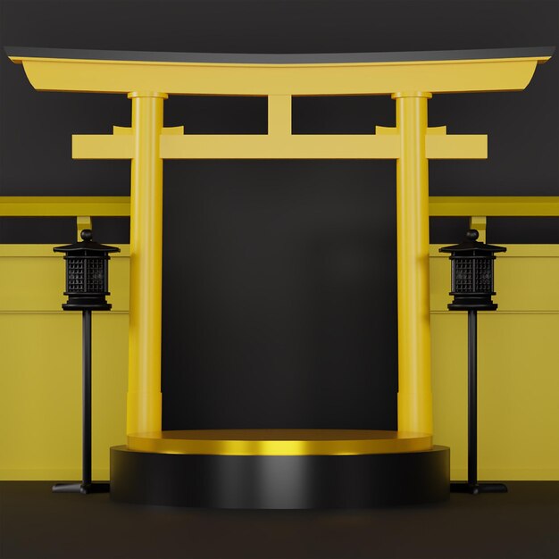 Japan mockup podium for product presentation podium