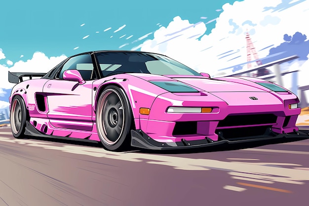 Photo japan sports car vector illustration