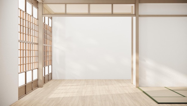 Japan style empty room decorated in white room japan interior