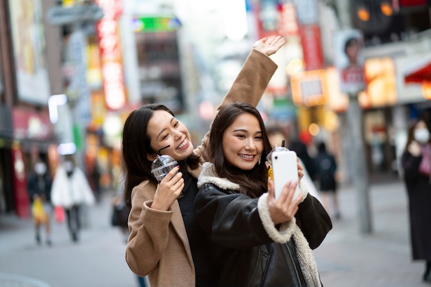 Japan teenager friends having fun