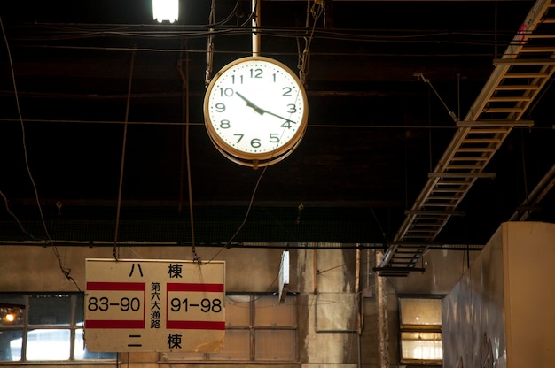 Japan tokyo famous tsukiji market fish market clock