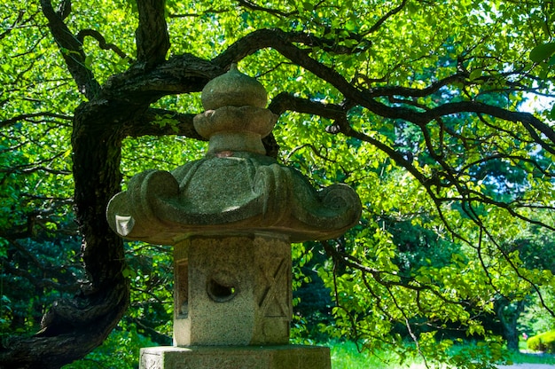 Japan Tokyo Ueno Toshogu Buddhism offering lamps stone lanterns