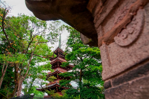 Japan Tokyo Ueno Toshogu famous landmark Kaneiji Temple fivestory pagoda