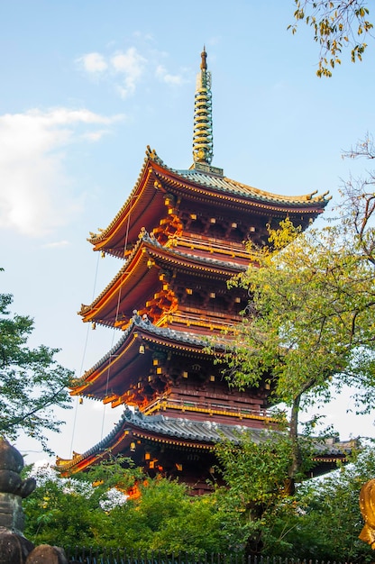 Japan Tokyo Ueno Toshogu famous landmark Kaneiji Temple fivestory pagoda