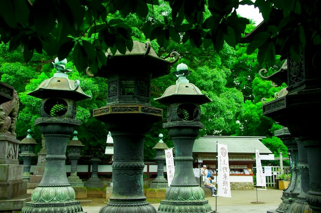 Japan Tokyo Ueno Toshogu historic building copper lanterns