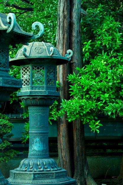 Japan Tokyo Ueno Toshogu historic building copper lanterns