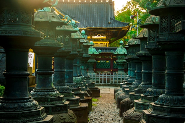 Japan Tokyo Ueno Toshogu historic building copper lanterns