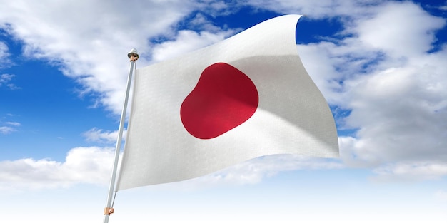 Japan waving flag 3D illustration